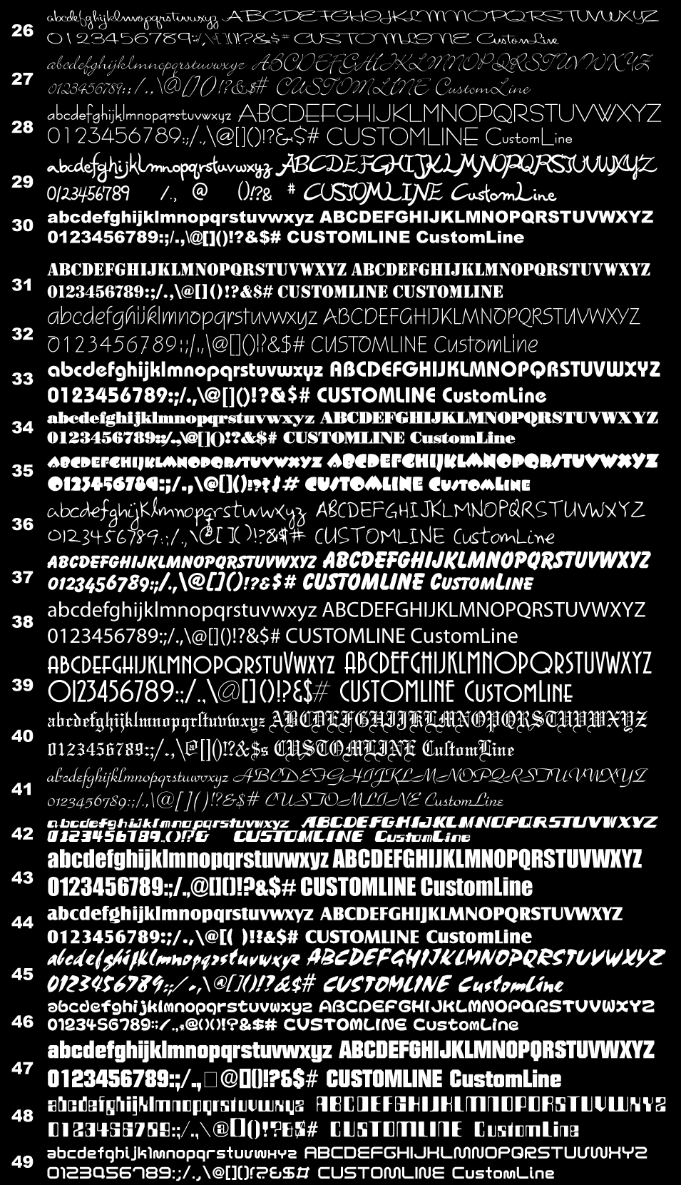 カッティングステッカー　切り文字ステッカー　切り抜きステッカー　書体　Font